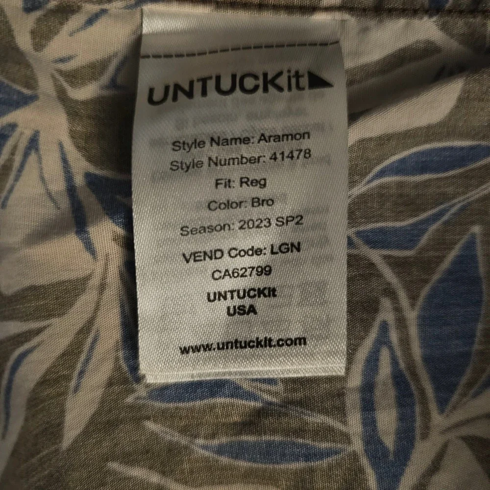 UNTUCKIT Aramon Men's X-Large Regular Fit Short Sleeve Button Down Shirt Floral